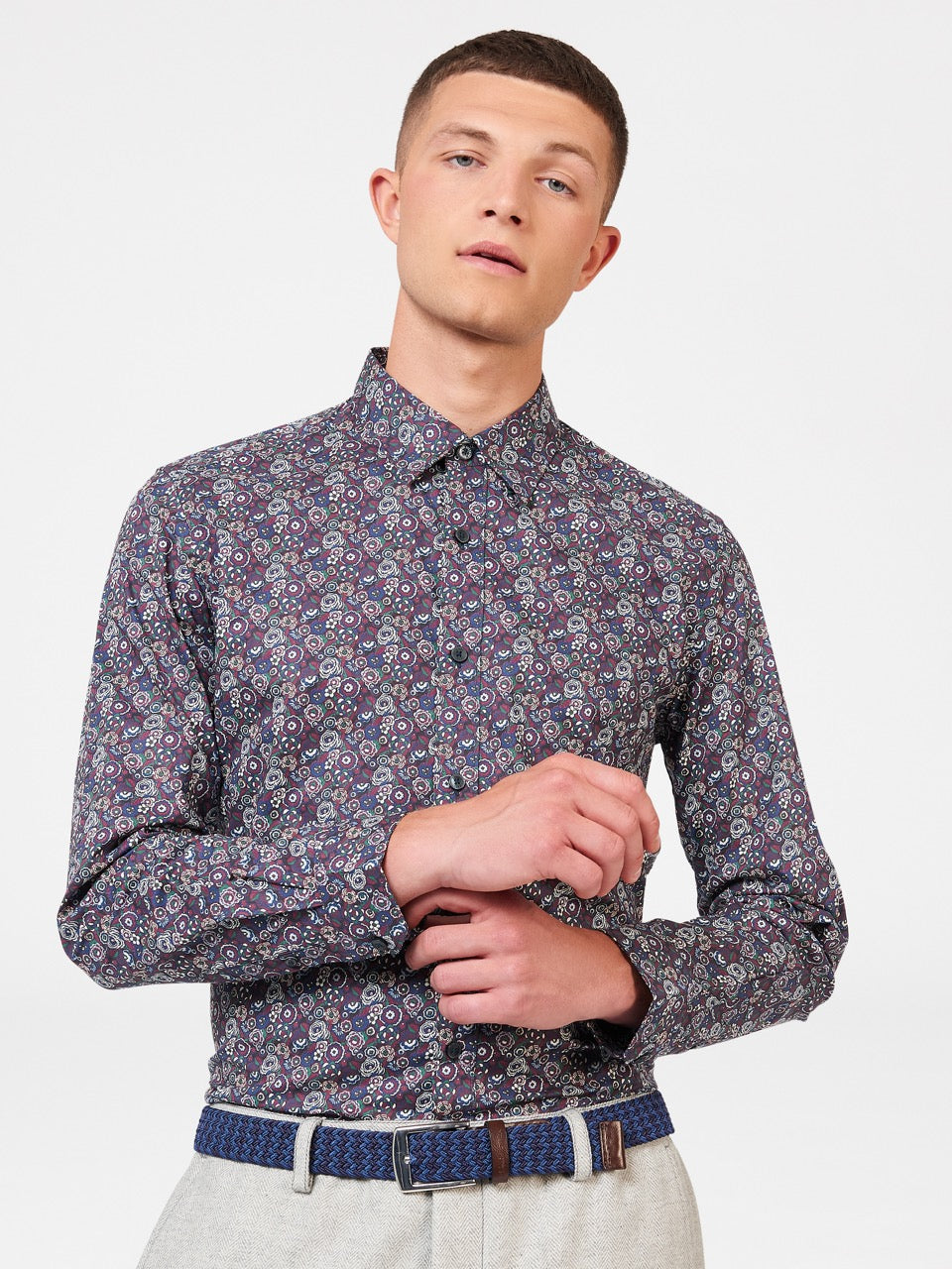 Chemises Ben Sherman Winter Floral Violette | UXG-77731464